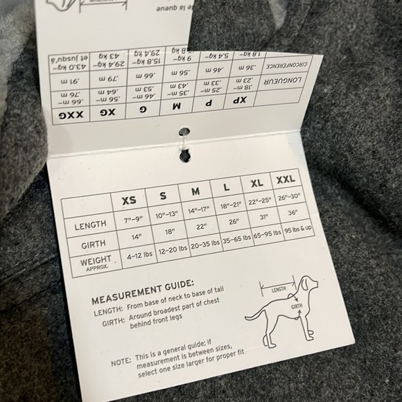 EDDIE BAUER Pet, Dog coat, plaid and solid gray, Sherpa lining, NWT LG (23G4C28) - Picture 6 of 7